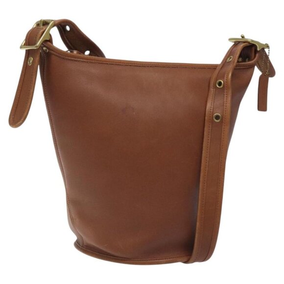 Coach Shoulder Bag Leather Brown Auth am8136 - Picture 1 of 16